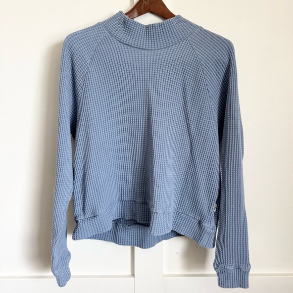 The North Face Women’s Chabot Mock Neck Sweater sky blue Color Size L Waffle - Picture 4 of 10